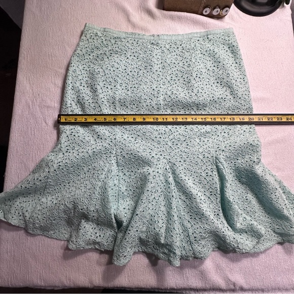 Jones Wear Women’s Lined Lace Mint Green Skirt Set Size 14 - Picture 13 of 16